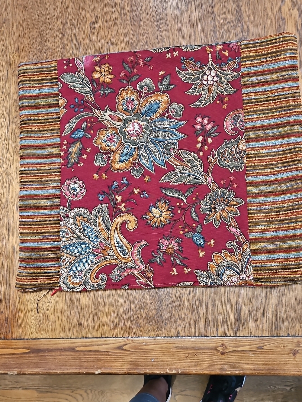 Home Accents Red Floral Paisley Table Top Accent